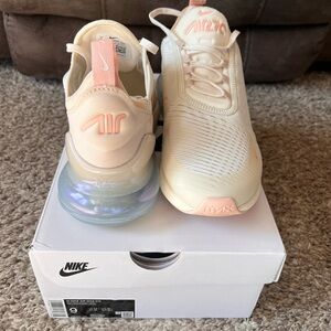 Nike Air Max 270 White and Peach Sneakers